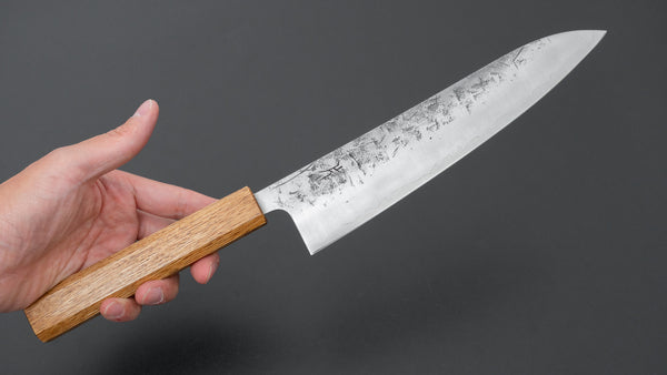 Hitohira Futana SLD Nashiji Gyuto 210mm Oak Handle