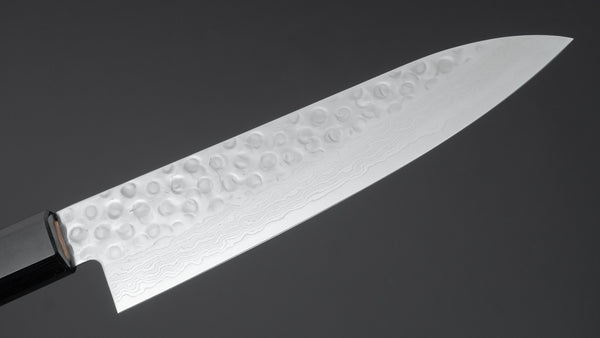 Hitohira HG Tsuchime Damascus Gyuto 180mm Walnut Handle