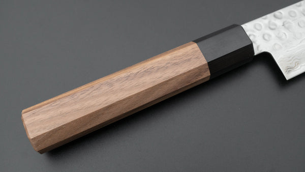 Hitohira HG Tsuchime Damascus Gyuto 180mm Walnut Handle