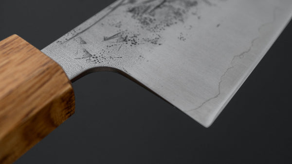 Hitohira Futana SLD Nashiji Gyuto 210mm Oak Handle - Tetogi