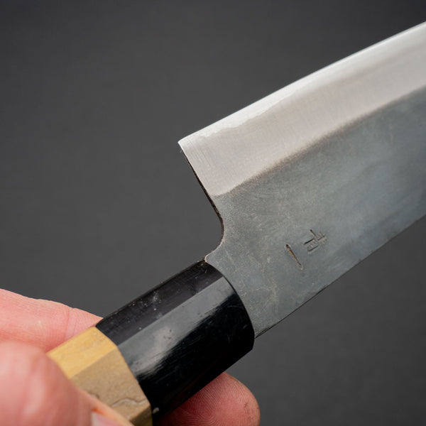 Hitohira Hizen Kurouchi Blue 1 Stainless Clad Gyuto 210mm Ho Wood Handle - Tetogi