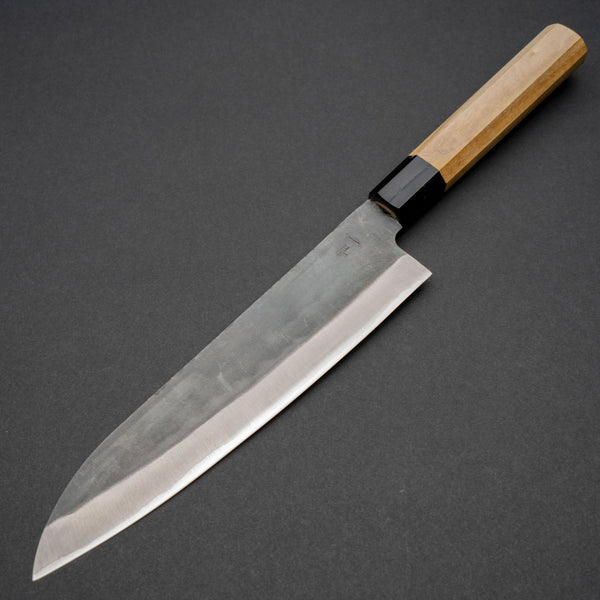 Hitohira Hizen Kurouchi Blue 1 Stainless Clad Gyuto 210mm Ho Wood Handle - Tetogi