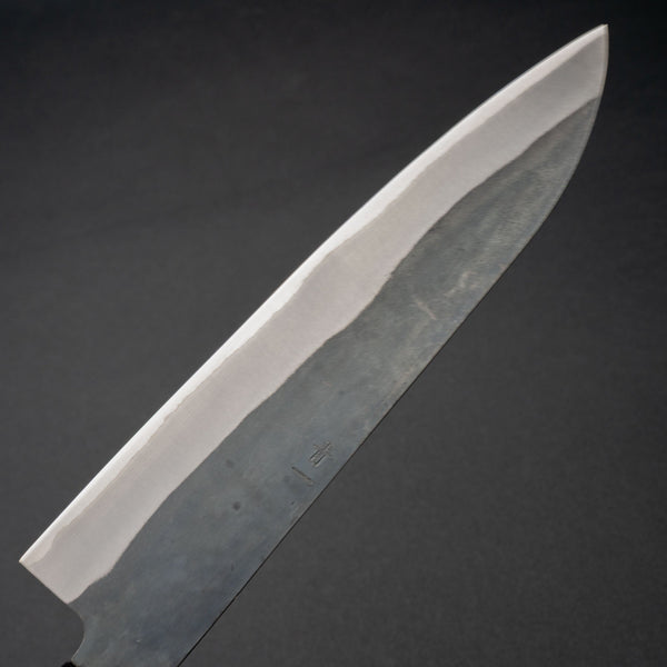 Hitohira Hizen Kurouchi Blue 1 Stainless Clad Gyuto 210mm Walnut Wood Handle - Tetogi