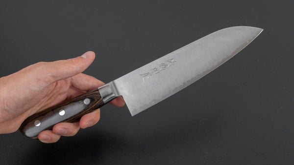 Hitohira Imojiya ST SG2 Santoku 180mm Brown Pakka Handle - Tetogi