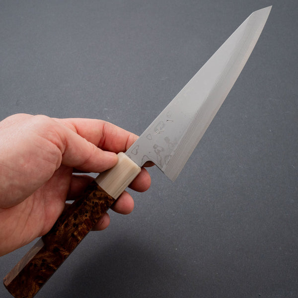 Hitohira White #2 Damascus Single-Bevel Honesuki Kaku 150mm Riisgaard Elm Burl - Tetogi