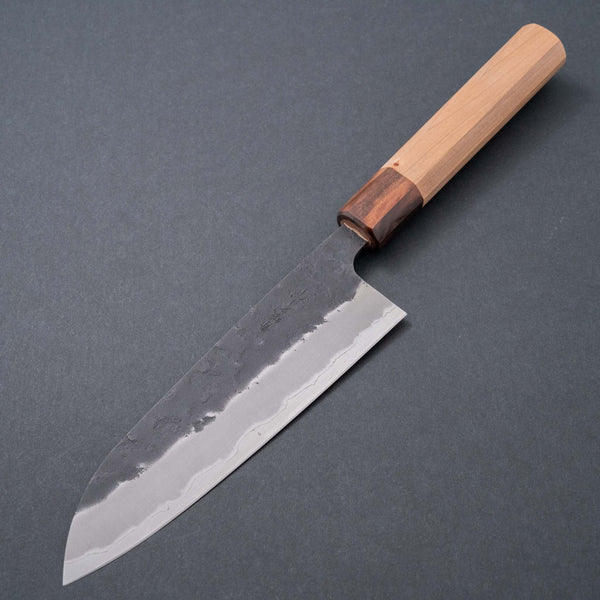 Hitohira Futana SB Kuro Nashiji Santoku 170mm Cherry Wood Handle - Tetogi
