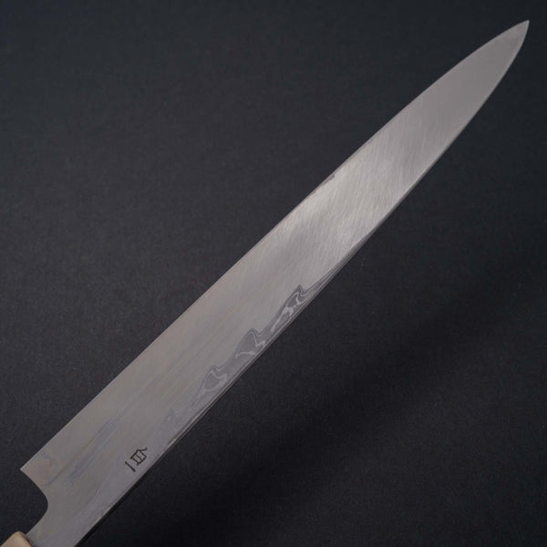 Hitohira Kikuchiyo Mosuke Enmon White #1 Yanagiba 300mm Ziricote Handle (Mirror Polished/ Saya) - Tetogi