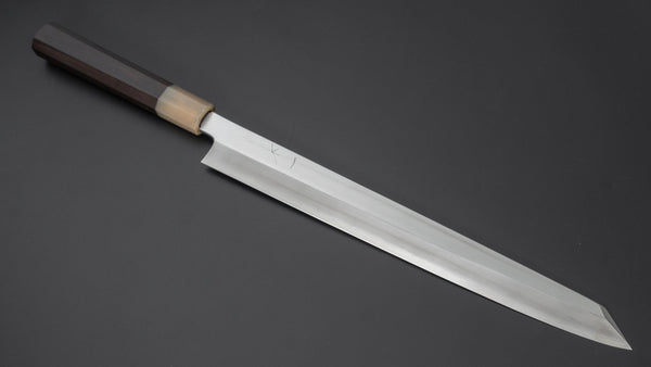 Hitohira Kikuchiyo Mosuke Silver #3 Kiritsuke Yanagiba 300mm Ebony Handle (Saya) - Tetogi