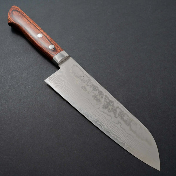 Hitohira NM Damascus Santoku 165mm Imitation Mahogany Handle - Tetogi
