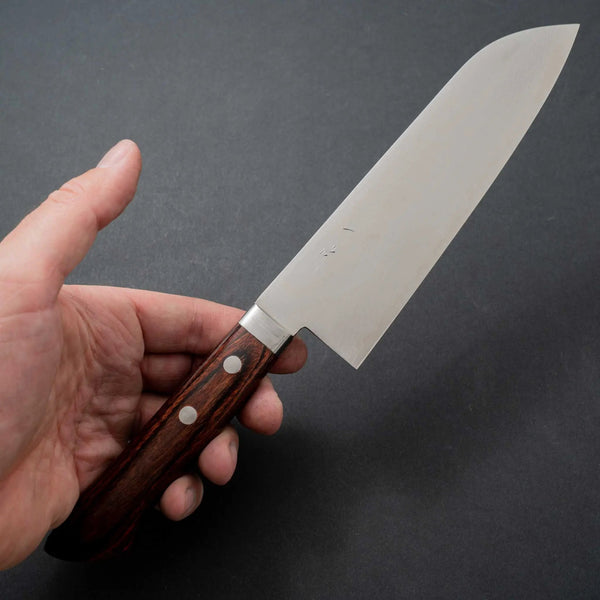 Hitohira NM Damascus Santoku 165mm Imitation Mahogany Handle - Tetogi