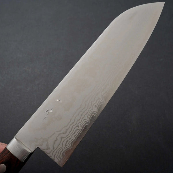 Hitohira NM Damascus Santoku 165mm Imitation Mahogany Handle - Tetogi