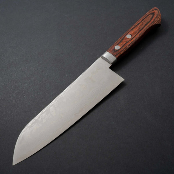 Hitohira NM Damascus Santoku 165mm Imitation Mahogany Handle - Tetogi