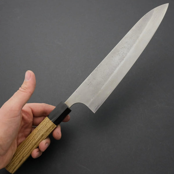 Hitohira STK VG10 Nashiji Damascus Gyuto 240mm Taihei Custom Zebrawood Handle - Tetogi