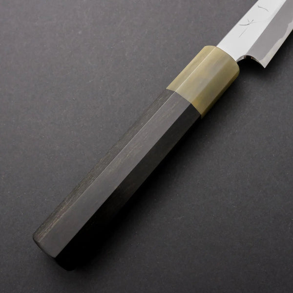 Hitohira Tanaka Kyuzo Blue #1 Migaki Petty 120mm Taihei Ebony Handle (Old shape and stamp) - Tetogi
