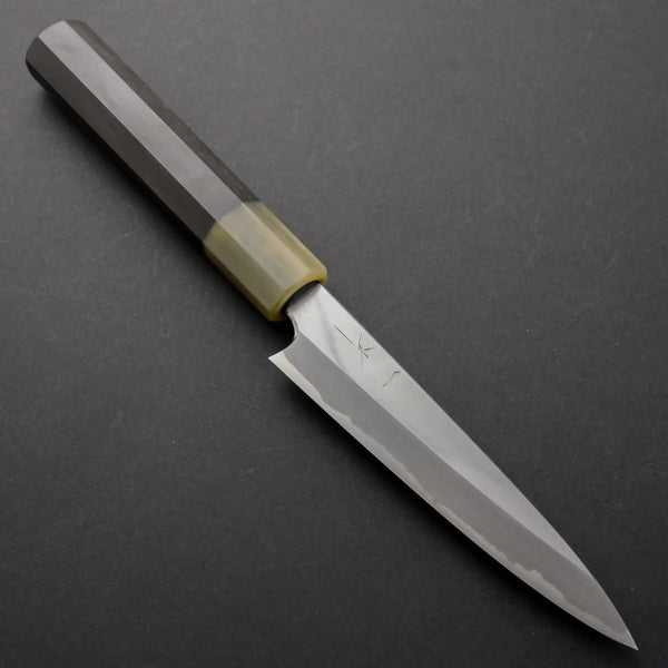 Hitohira Tanaka Kyuzo Blue #1 Migaki Petty 120mm Taihei Ebony Handle (Old shape and stamp) - Tetogi