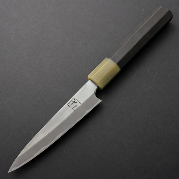 Hitohira Tanaka Kyuzo Blue #1 Migaki Petty 120mm Taihei Ebony Handle (Old shape and stamp) - Tetogi