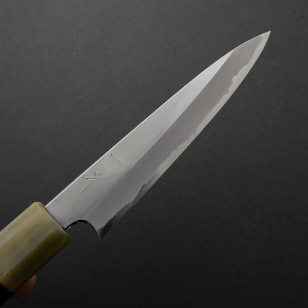 Hitohira Tanaka Kyuzo Blue #1 Migaki Petty 120mm Taihei Ebony Handle (Old shape and stamp) - Tetogi