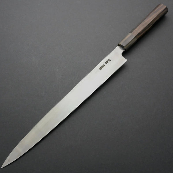Hitohira Togashi White #1 Damascus Yanagiba 300mm Ebony Handle (Saya) - Tetogi