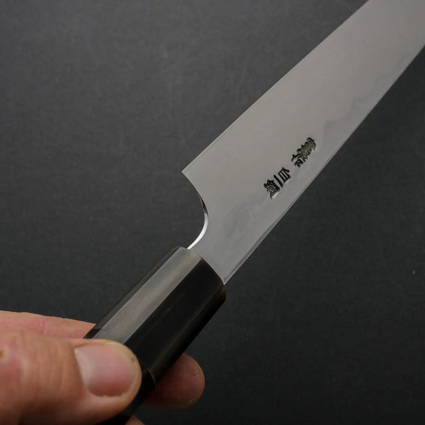 Hitohira Togashi White #1 Damascus Yanagiba 300mm Ebony Handle (Saya) - Tetogi