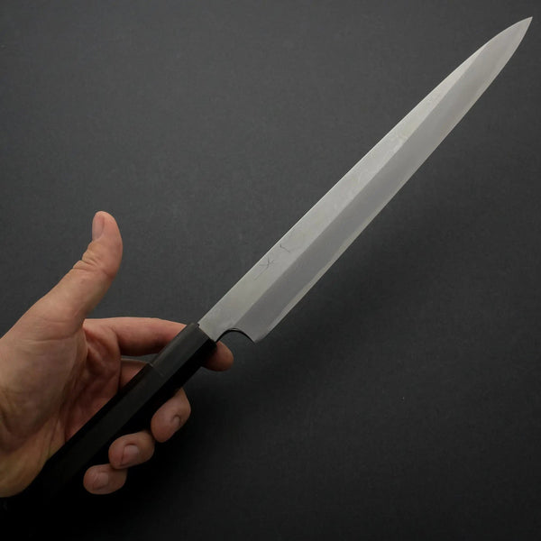 Hitohira Togashi White #1 Damascus Yanagiba 300mm Ebony Handle (Saya) - Tetogi