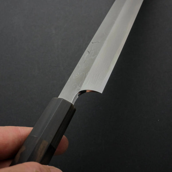 Hitohira Togashi White #1 Damascus Yanagiba 300mm Ebony Handle (Saya) - Tetogi