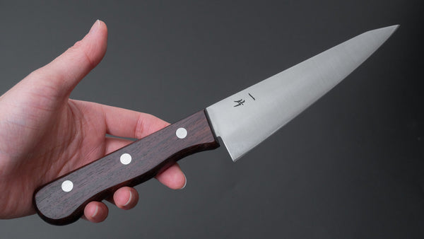 Hitohira Vintage SK Honesuki Kaku Ebony Handle (No Bolster/ Bigger Handle) - Tetogi