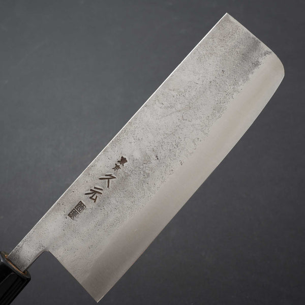 Morihei Hisamoto Blue Super Tsuchime Stainless Clad Nakiri 165mm Ho Wood Handle - Tetogi
