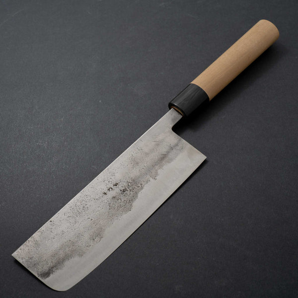 Morihei Hisamoto Blue Super Tsuchime Stainless Clad Nakiri 165mm Ho Wood Handle - Tetogi