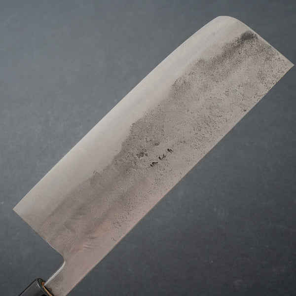 Morihei Hisamoto Blue Super Tsuchime Stainless Clad Nakiri 165mm Ho Wood Handle - Tetogi