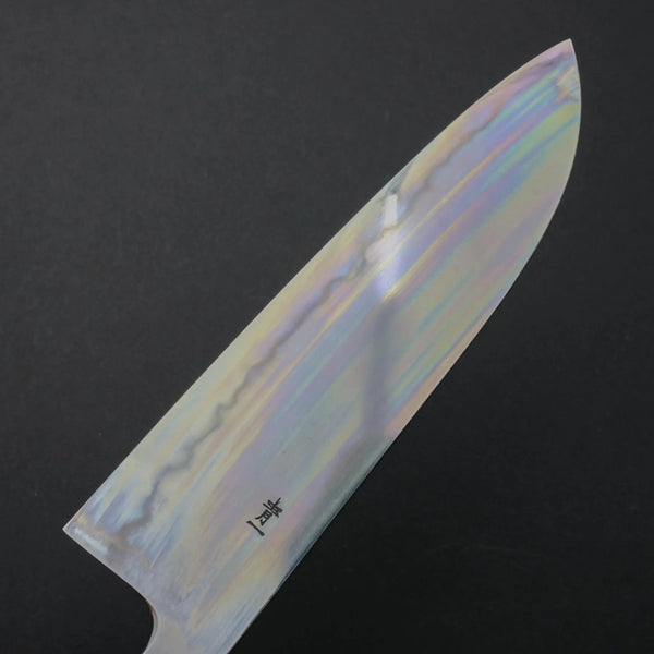 Takada no Hamono Blue #1 Suiboku Santoku 180mm Ho Wood Handle - Tetogi