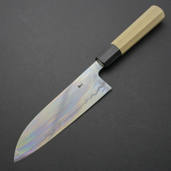 Takada no Hamono Blue #1 Suiboku Santoku 180mm Ho Wood Handle - Tetogi