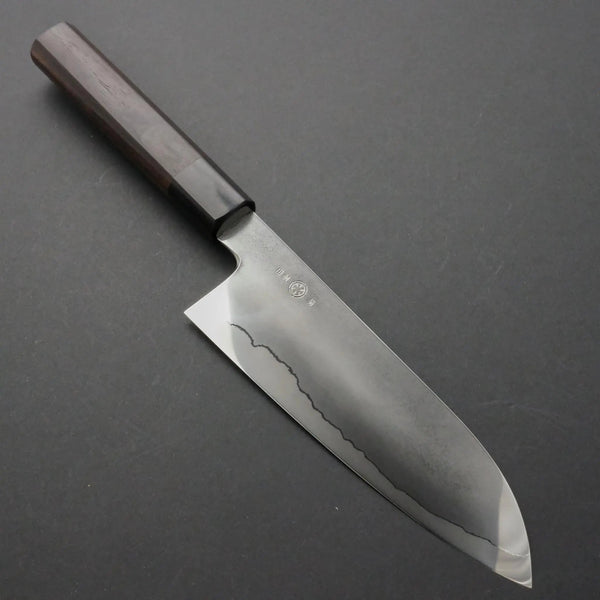 Takada no Hamono Silver #3 Suiboku Santoku 180mm Wood Handle (Extra Thin) - Tetogi