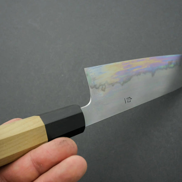 Takada no Hamono White #1 Suiboku Santoku 180mm Ho Wood Handle - Tetogi