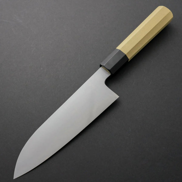 Takada no Hamono White #2 HH Santoku 180mm Ho Wood Handle - Tetogi