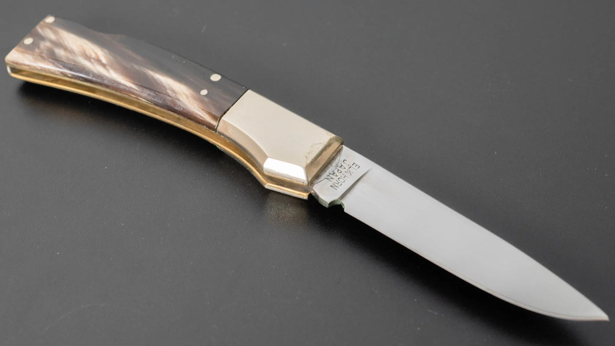 Med vilje ebbe tidevand Flourish Taylor Cutlery FALCON Folding Knife 55mm Elk Horn Handle – Tetogi