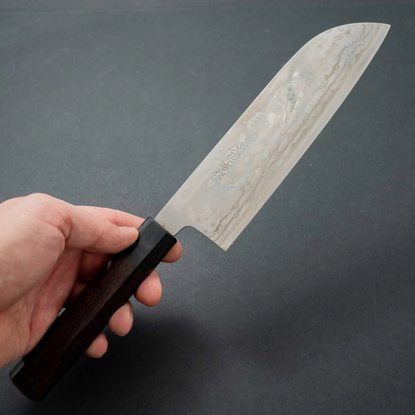 Yoshida Hamono ZDP189 Damascus 180mm Santoku - Tetogi