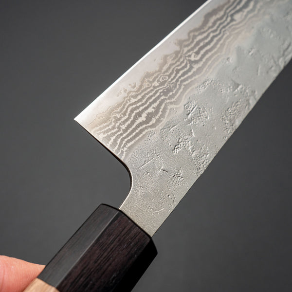 Hitohira Futana Swedish Stainless Nashiji Damascus Bunka 170mm Walnut Handle