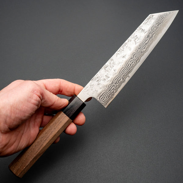Hitohira Futana Swedish Stainless Nashiji Damascus Bunka 170mm Walnut Handle