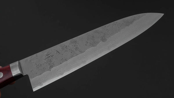 Hitohira NM V10 Nashiji Damascus Gyuto 180mm Wine Pakka Handle Product vendor