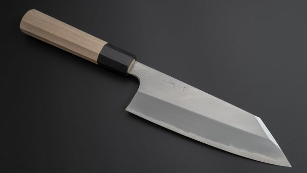 Hitohira Togashi White #1 Stainless Clad Migaki Bunka 180mm Ho Wood Handle