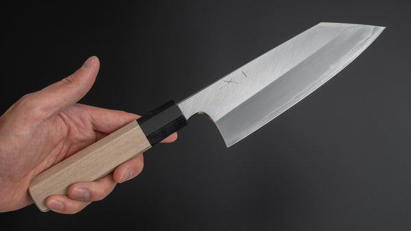 Hitohira Togashi White #1 Stainless Clad Migaki Bunka 180mm Ho Wood Handle