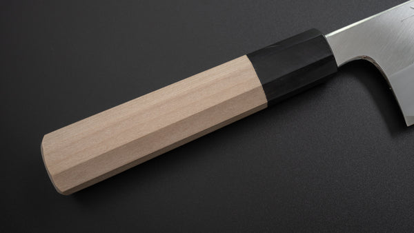 Hitohira Togashi White #1 Stainless Clad Migaki Bunka 180mm Ho Wood Handle