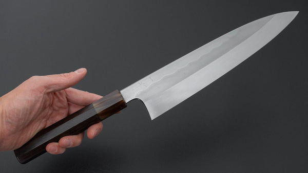Hitohira Togashi White #1 Notaremon Mizu Honyaki Gyuto 240mm Taihei Makassar Ebony Handle (#129/ Saya) Product vendor