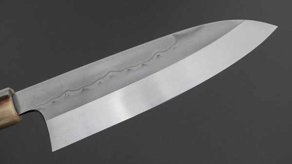 Hitohira Togashi White #1 Sanbonsugi Mizu Honyaki Santoku 180mm Taihei Makassar Ebony Handle (#145/ Saya) Product vendor