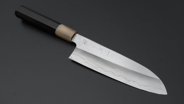 Hitohira Kikuchiyo Ren Silver #3 Santoku 180mm Ebony Handle