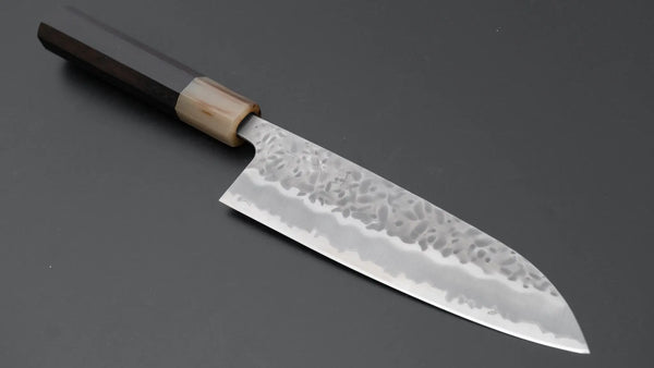 Hitohira Futana White #1 Migaki Tsuchime Santoku 170mm Ebony Handle Product vendor