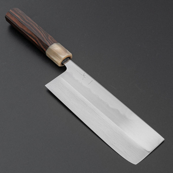 Hitohira Togashi White #1 Notaremon Mizu Honyaki Nakiri Taihei Makassar Ebony Handle (#107/ Saya)