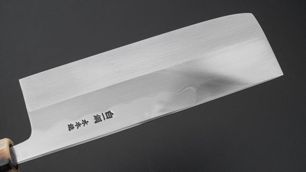 Hitohira Togashi White #1 Notaremon Mizu Honyaki Nakiri Taihei Makassar Ebony Handle (#107/ Saya)