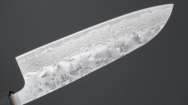 Hitohira Futana Swedish Stainless Nashiji Damascus Santoku 170mm Walnut Handle