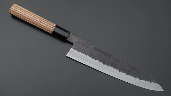 Isamitsu Blue Super Stainless Clad Kurouchi Gyuto 240mm Taihei Zebrawood Handle Product vendor